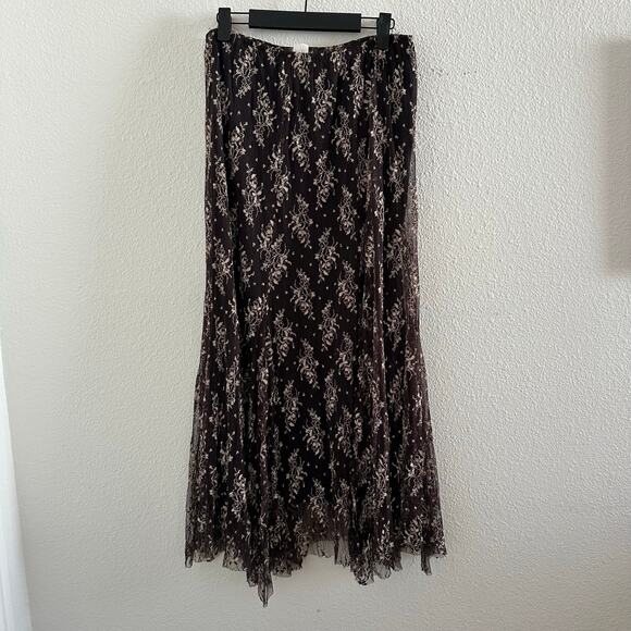 Free People Dresses & Skirts - Y2K Surrealist MeshFloral Stretch Maxi Skirt Brown Size 4